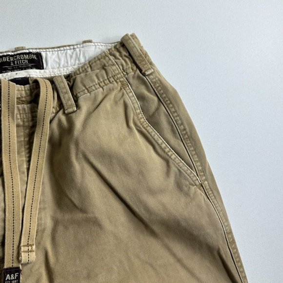 VINTAGE Abercrombie & Fitch Pants Men 30x28 Brown Drawstring Loose Heavy 90s - Picture 7 of 12